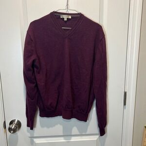 TRAVELSMITH Mens V Neck Merino Wool Sweater Burgundy XXL‎ Style 73208